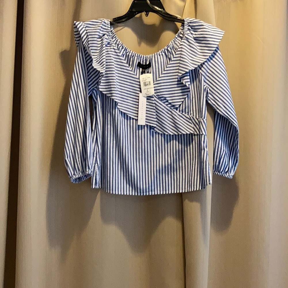 NWT Sanctuary Blue & White Striped Top